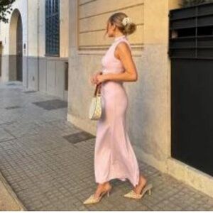 Zara Light Pink Sleeveless Maxi Dress